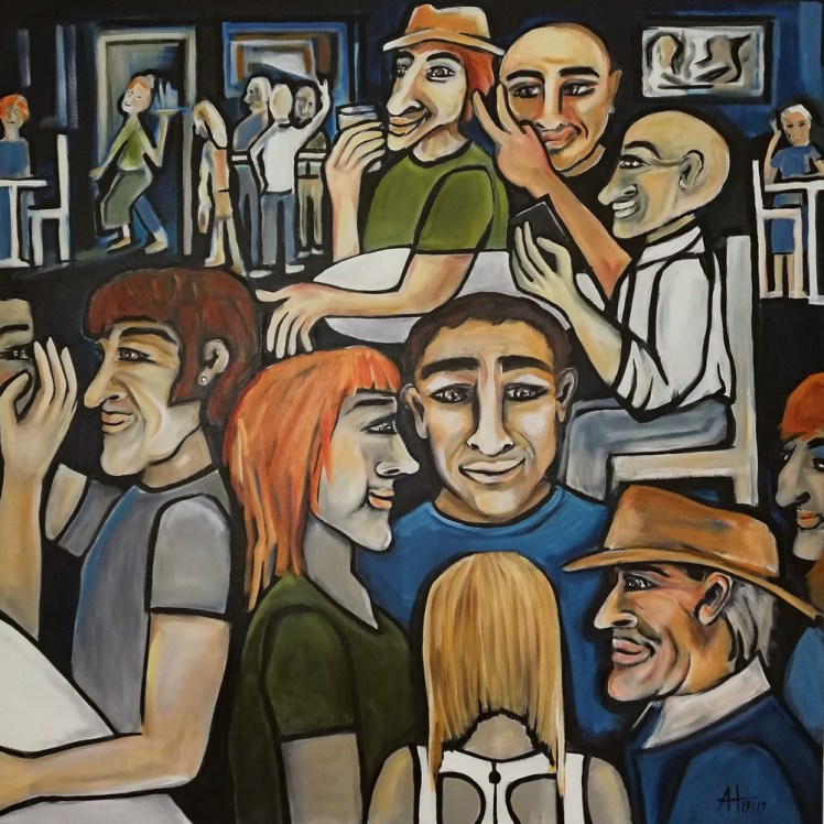 Treffpunkt - 100 x 100 cm -© Anja Hühn 2017 / 2019