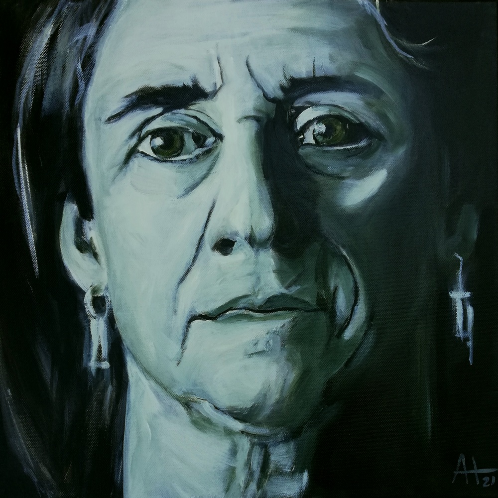 Katja - Acryl auf LW, 40 x 40 cm - © Anja Hühn 2021