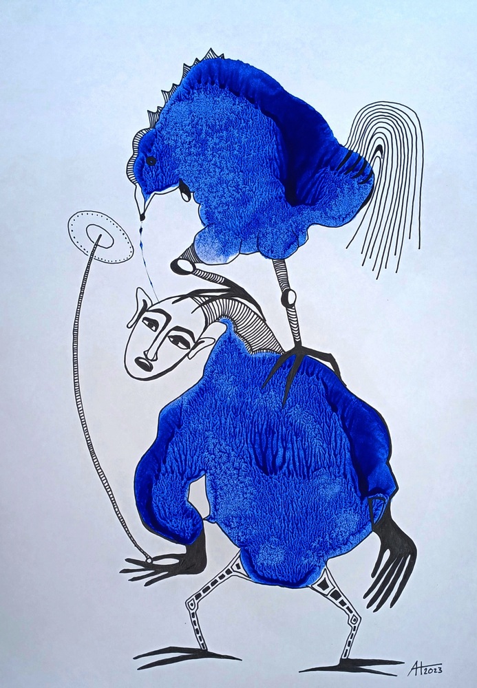 ÄRGERFRITZE - A4, Tinte auf Papier - © Anja Hühn 2023